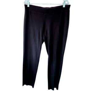 Eileen Fisher Black Stretch Knit Ankle Pull On Pants Petite L Casual leggings